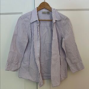 Classic lavender seersucker blouse from L.L. Bean